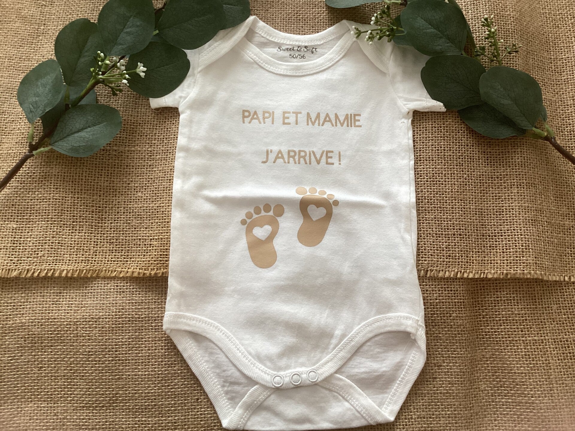 Body personnalisé "papi et mamie j'arrive!