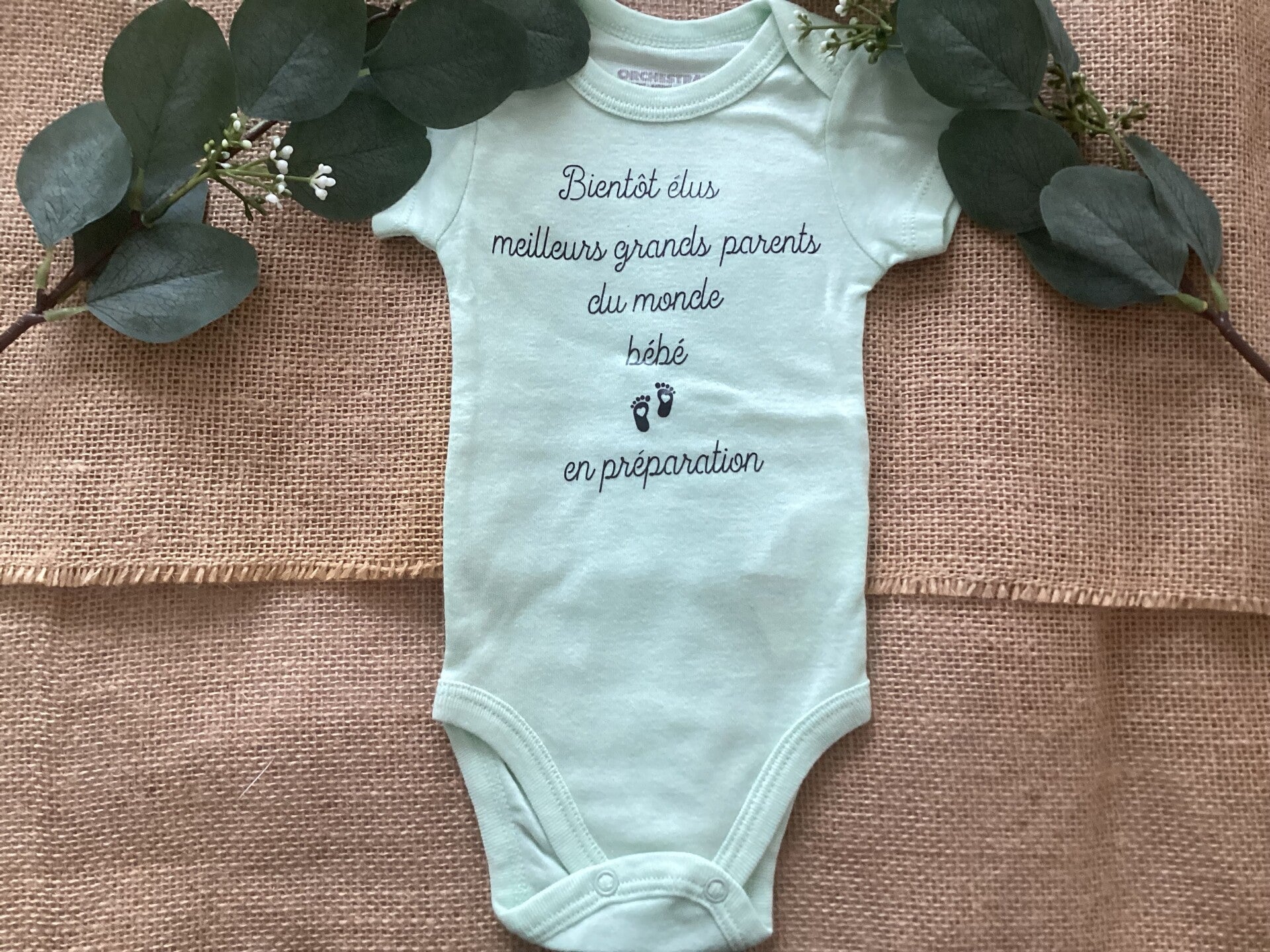 Body «Bientôt élu meilleurs grands-parents du monde : bébé en préparation »