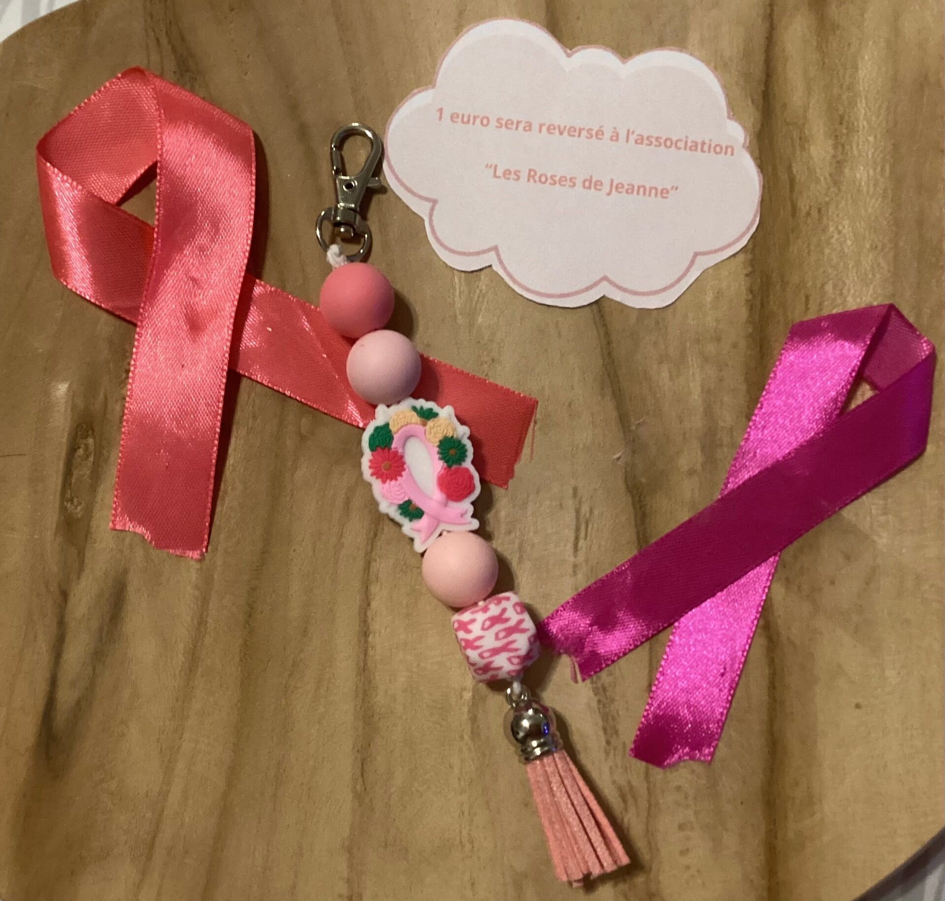 Porte clé pour octobre rose