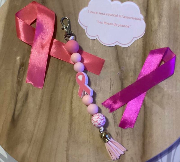 Porte clé pour octobre rose