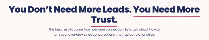 Sales people do not need more leads, they need more trust 