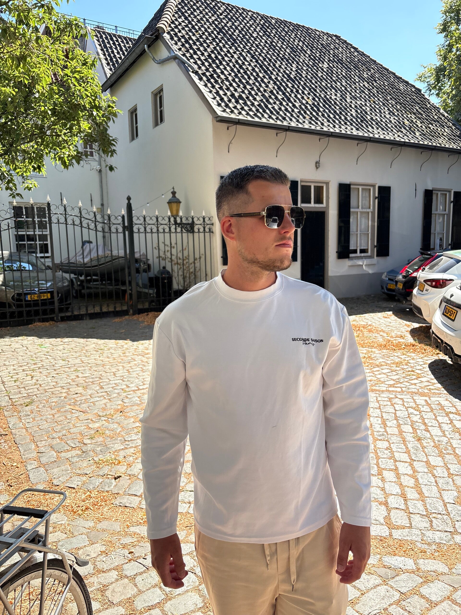 Long sleeve white unisex