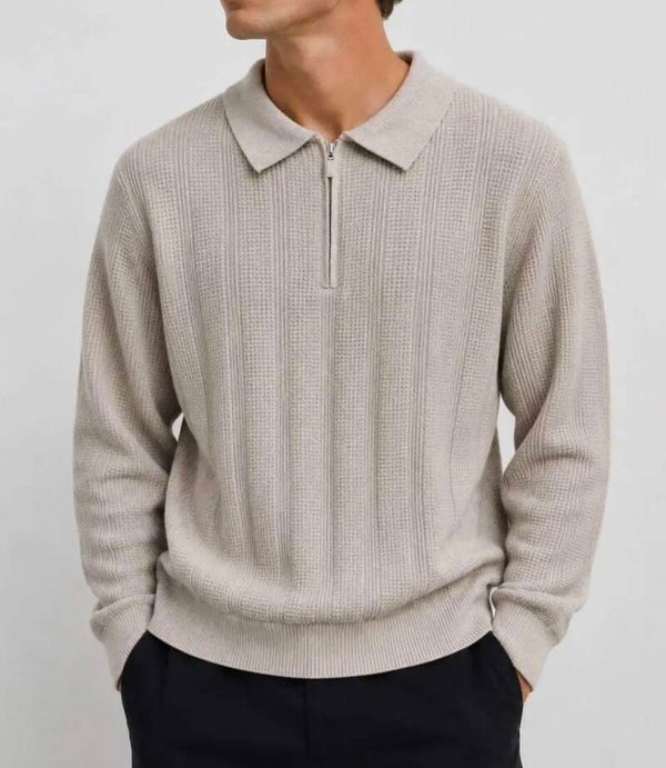 sweater zip beige