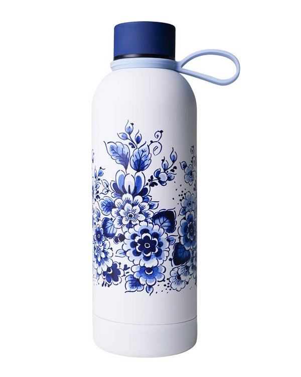 Heinen Waterfles - Delfts blauw