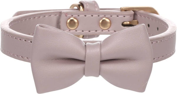 Hondenhalsband Nela met strik violet 24-30 cm x 15 mm