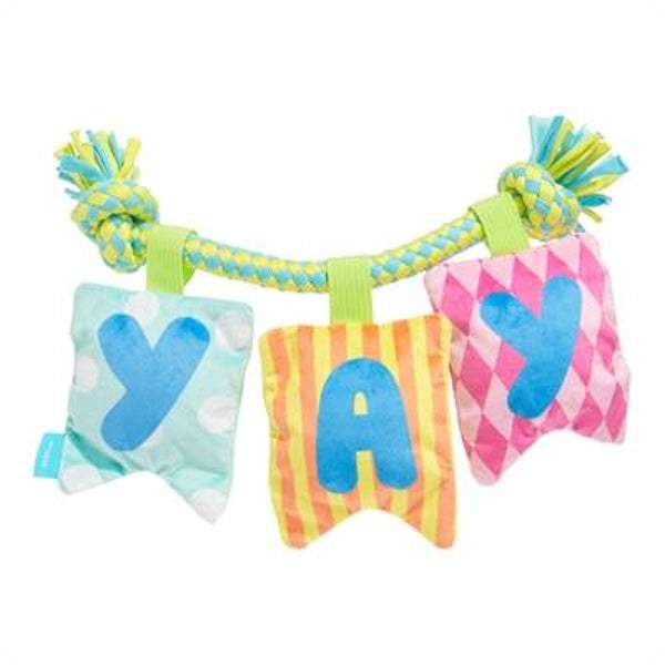 Pluche Happy Birthday Banner Hondenspeelgoed