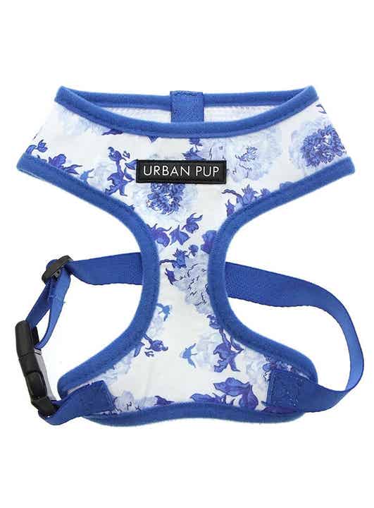 UrbanPup Chihuahua harnas S Blue Floral Bouquet