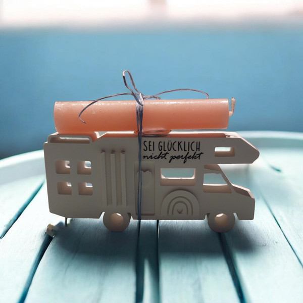 Wohnmobil mit Stabkerze