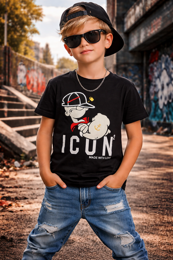 Icon pop eye shirt zwart