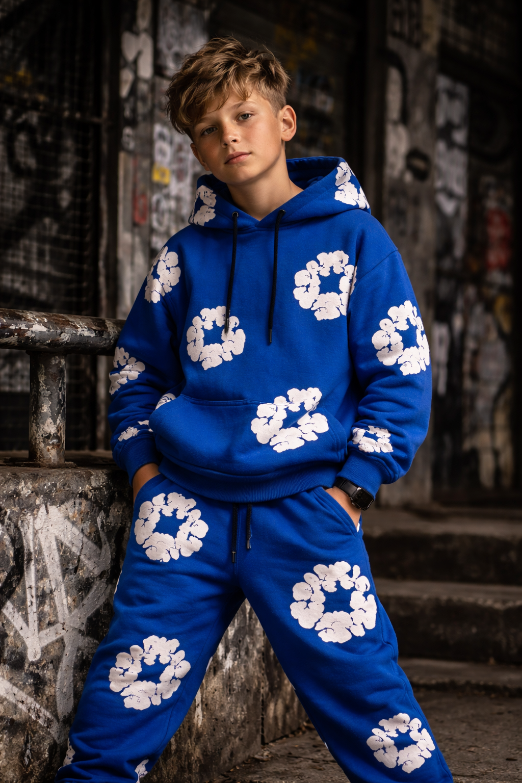 flower pak blauw