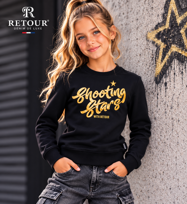 🖤 Retour Meisjes Sweater – Shooting Stars ✨⭐