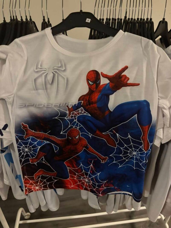 Stoer spiderman shirtje blauw.