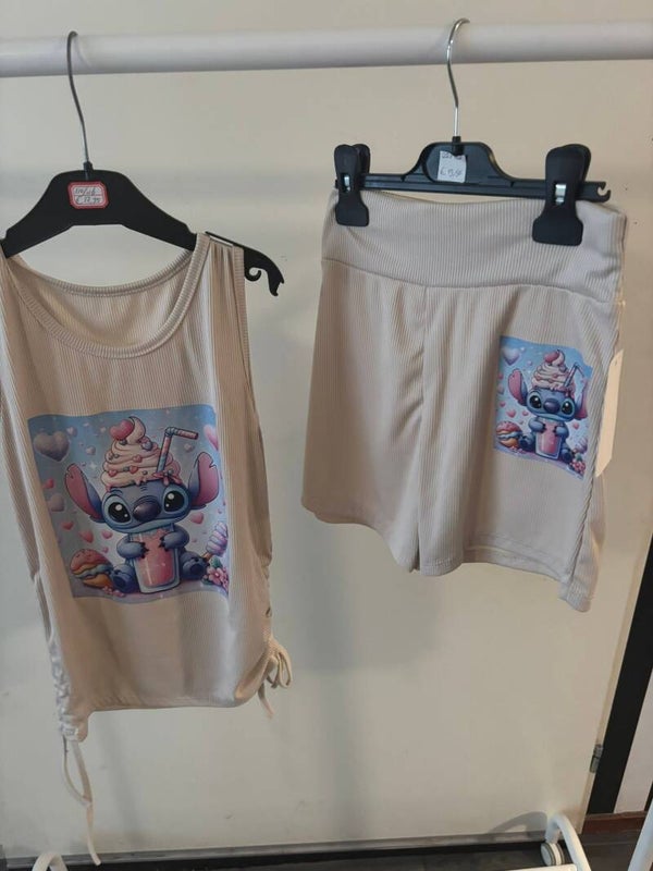 Stitch set beige milkshake