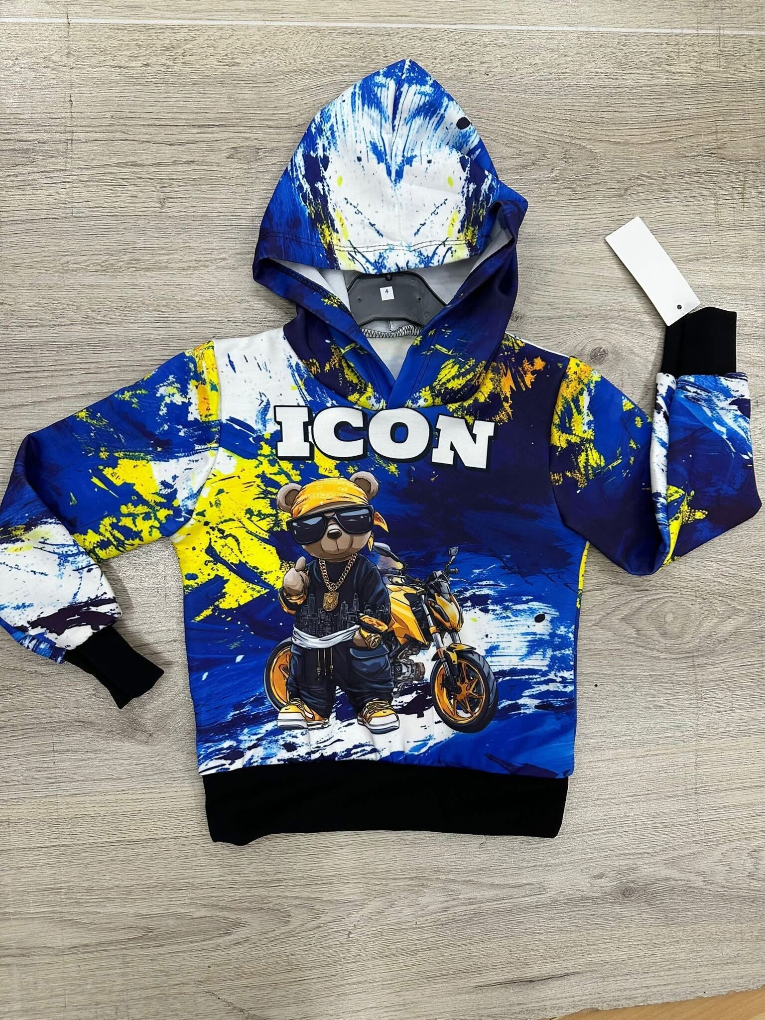 stoere icon trui geel/blauw