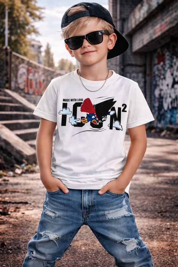 Icon shirt wit superman afdruk