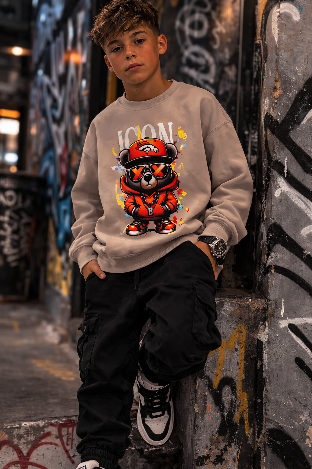 stoere icon trui oranje beer..