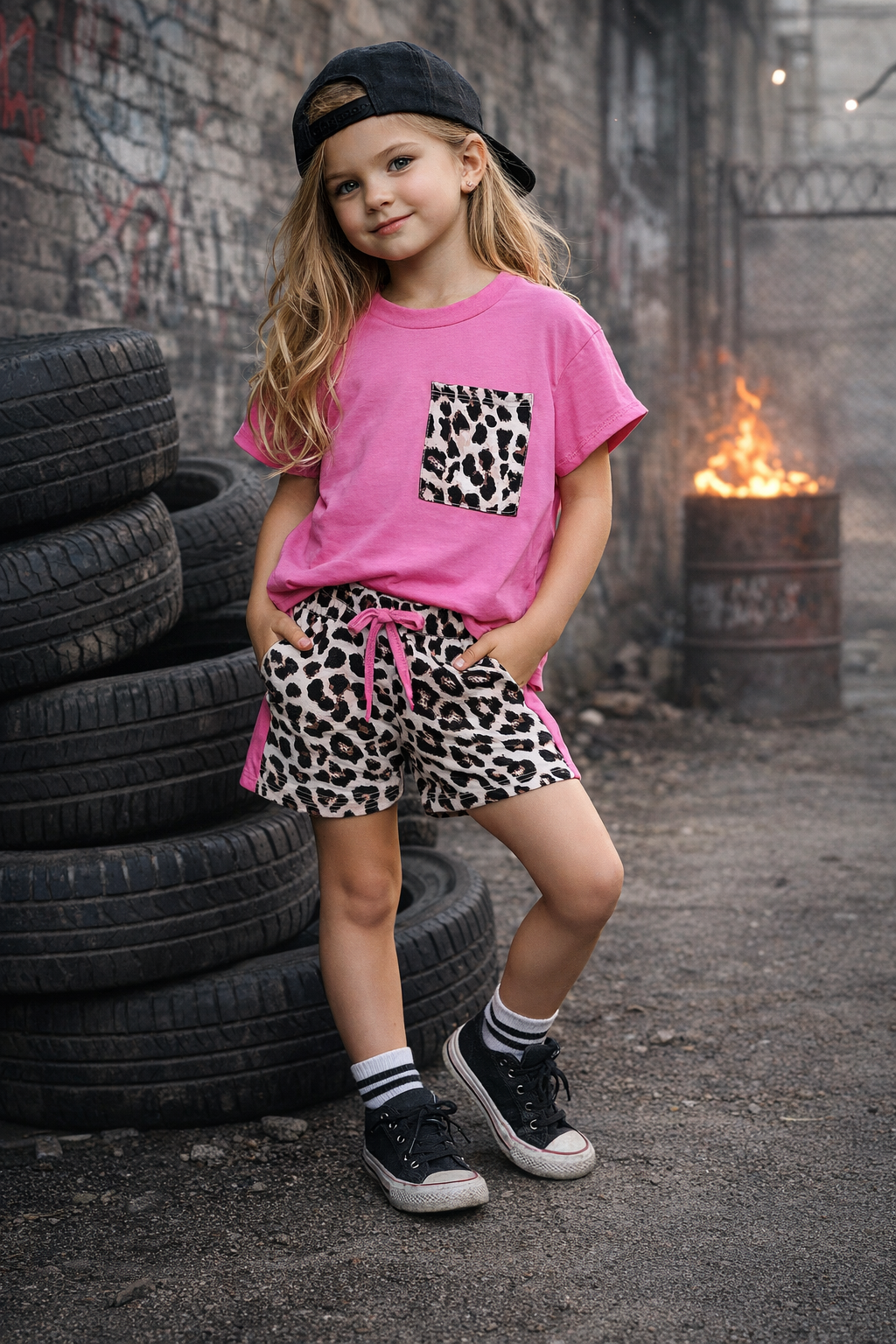 Stoere roze panter set