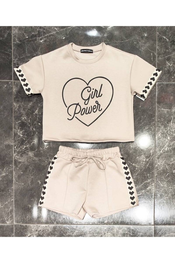 Girl power set beige
