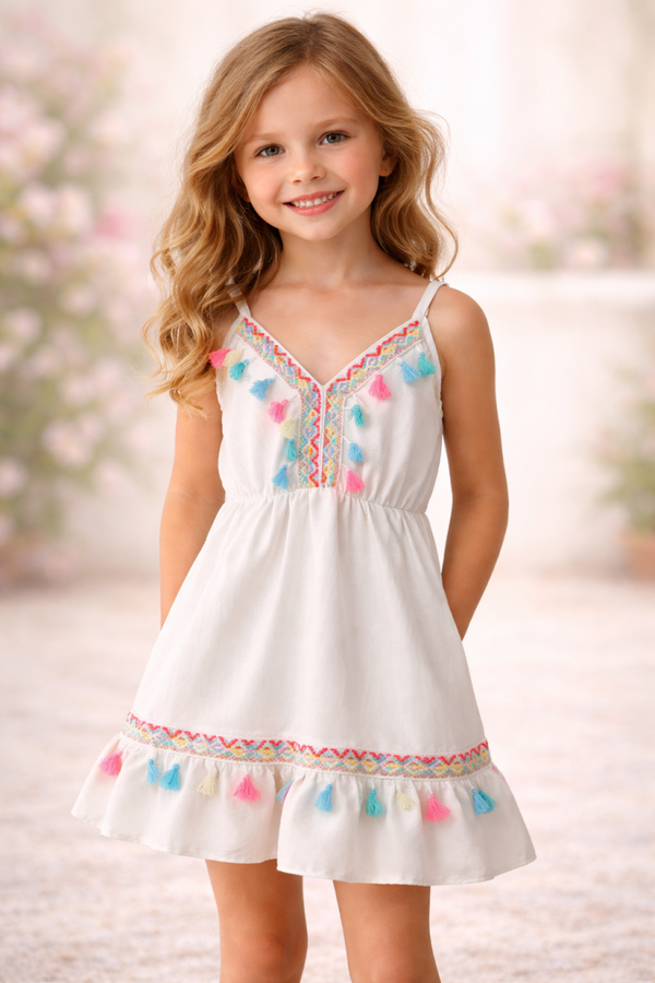 Witte spaghetti jurk