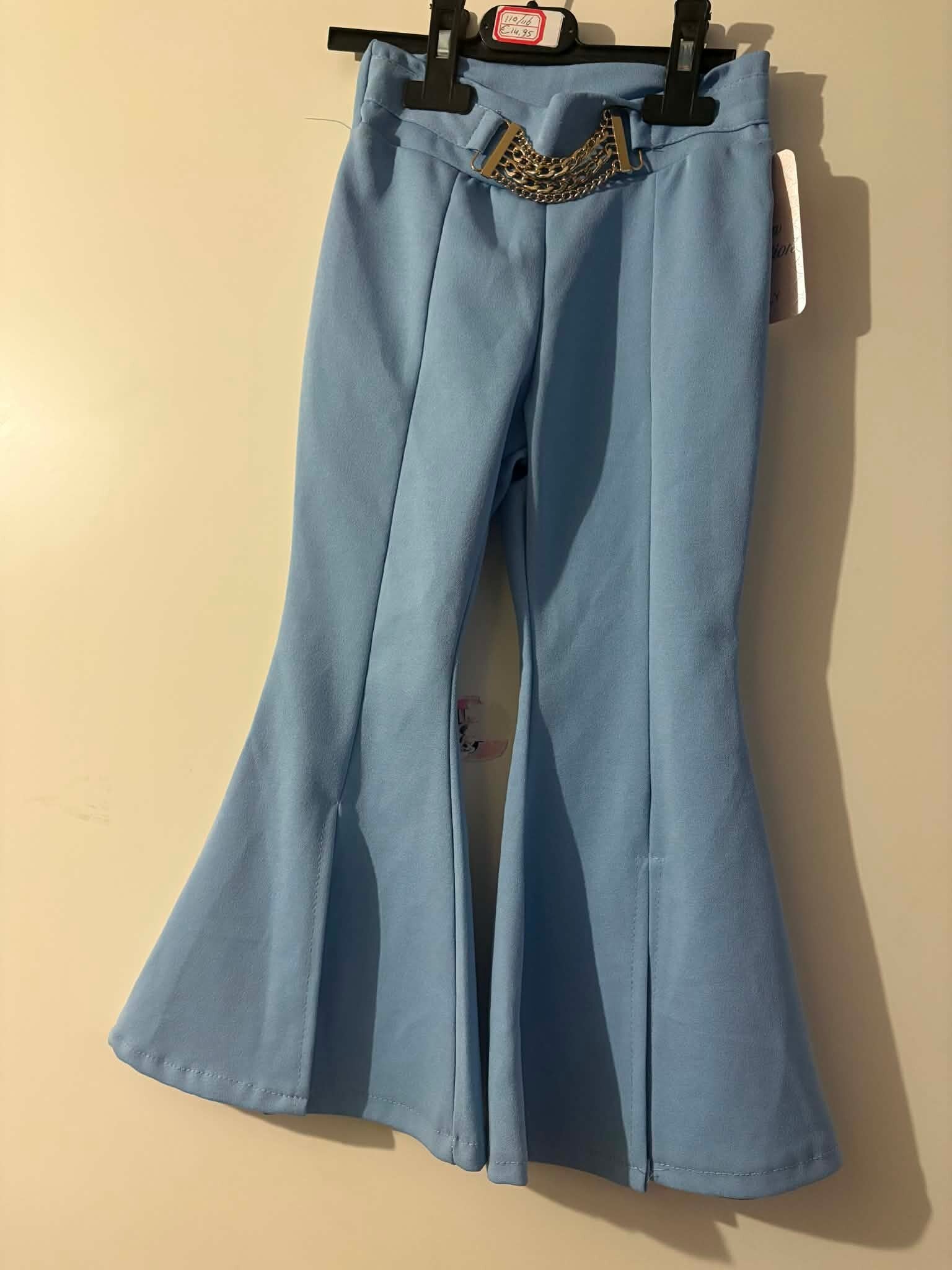 blauwe flair broek met split