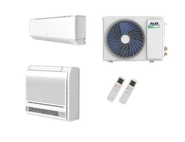 Aux Duo-split Buitenunit 6.0kW/21000Btu (AUX-M3-21LCLH) + 1x Vloerconsole 3.5kW en 1x Wandmodel 3.5KW COOL&HEAT A++ WIFI