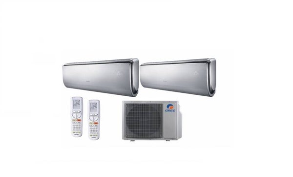 Gree Duo-Split 5.0kW/18000Btu Buitenunit + 1x 2.5 kW + 1x 3.5 kW U-CROWN Premium Design Binnenunit R32 + WiFi