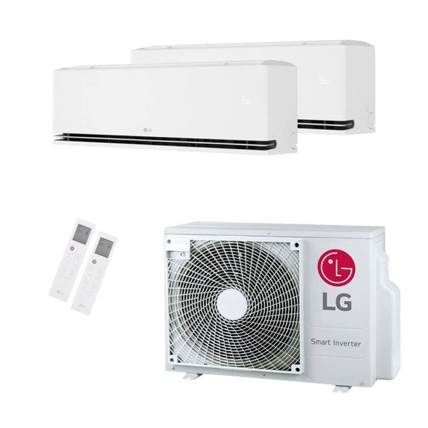 LG Duo-Split 4.5kW Outdoor MU2R15 + 2x 2.1kW NEW-MODEL DUAL-COOL DELUXE BINNENUNITS COOL&HEAT + WiFi A++