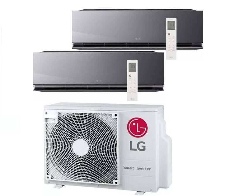 LG Duo-Split 4.7kW Outdoor MU2R15 + 2x 2.5 kW AA09SP AI "Artcool Black" Indoor COOL&HEAT + WiFi A+++