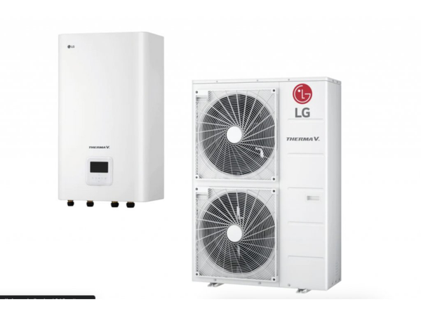 LG Warmtepomp Therma V Split Systeem (Gasloos) 12.0KW HU121MRB.U30/HN1600MC NK1 Warmtepomp + Hydrobox + Bedieningspaneel – 230 volt