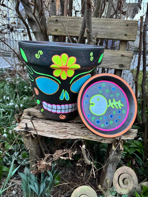Handbemalter Tontopf 29cm