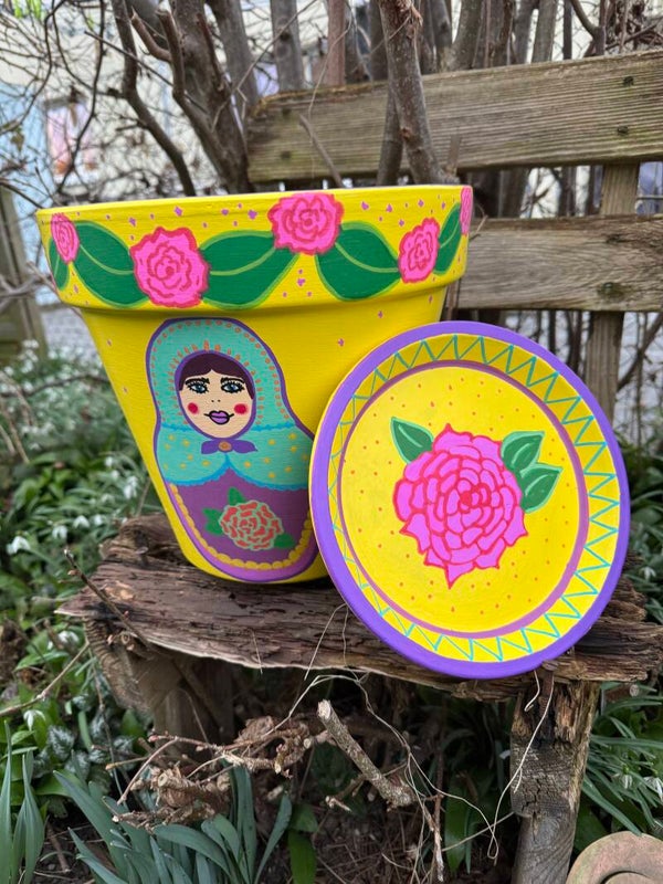 Handbemalter Tontopf 29cm
