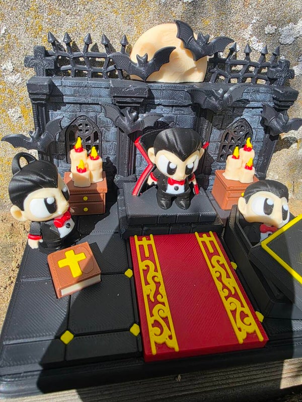 🧛‍♂️ Mini Halloween Speelset – Flexi vampier & kasteel