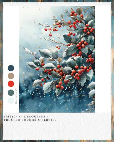 Redesign Decoupage Papier A4 - Frosted Boughs & Berries Q4