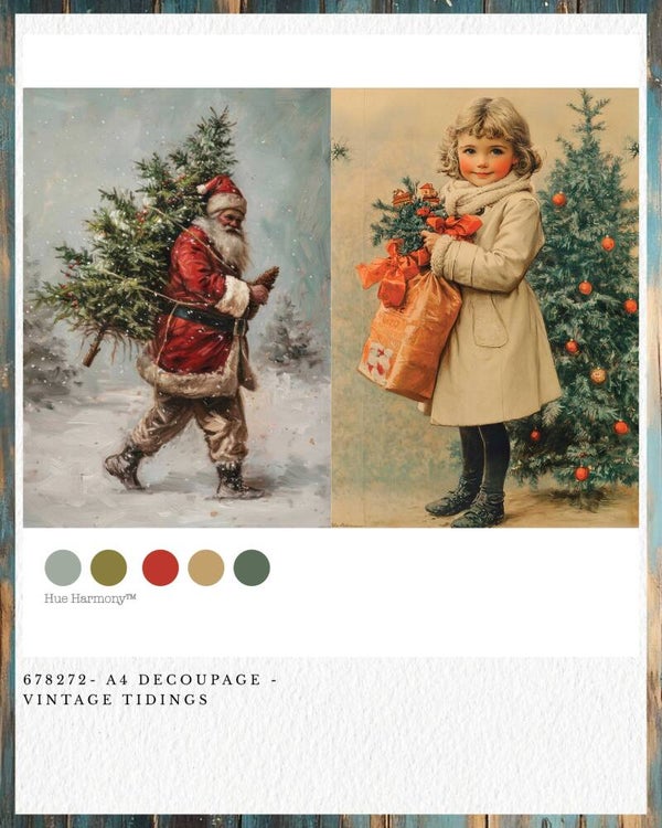 Redesign Decoupage Papier A4 - Vintage Tidings Q4