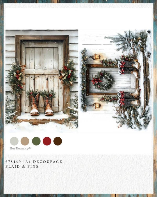 Redesign Decoupage Papier A4 - Plaid & Pine Q4
