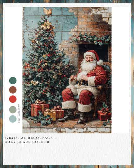 Redesign Decoupage Papier A4 - Cozy Claus Corner Q4