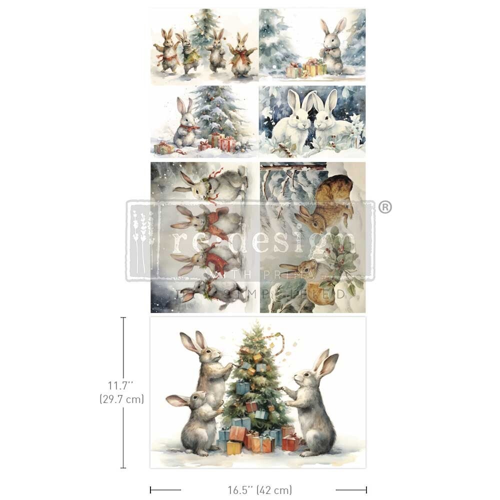 Decoupage papier - Redesign Decoupage Fiber Paper set A3 - Bunny Wonderland