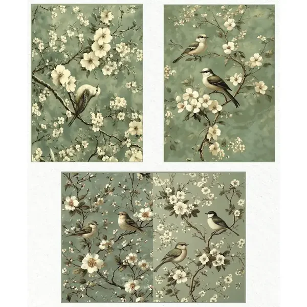 Decoupage papier - Redesign Decoupage Fiber Paper set A3 - Chirping Bliss