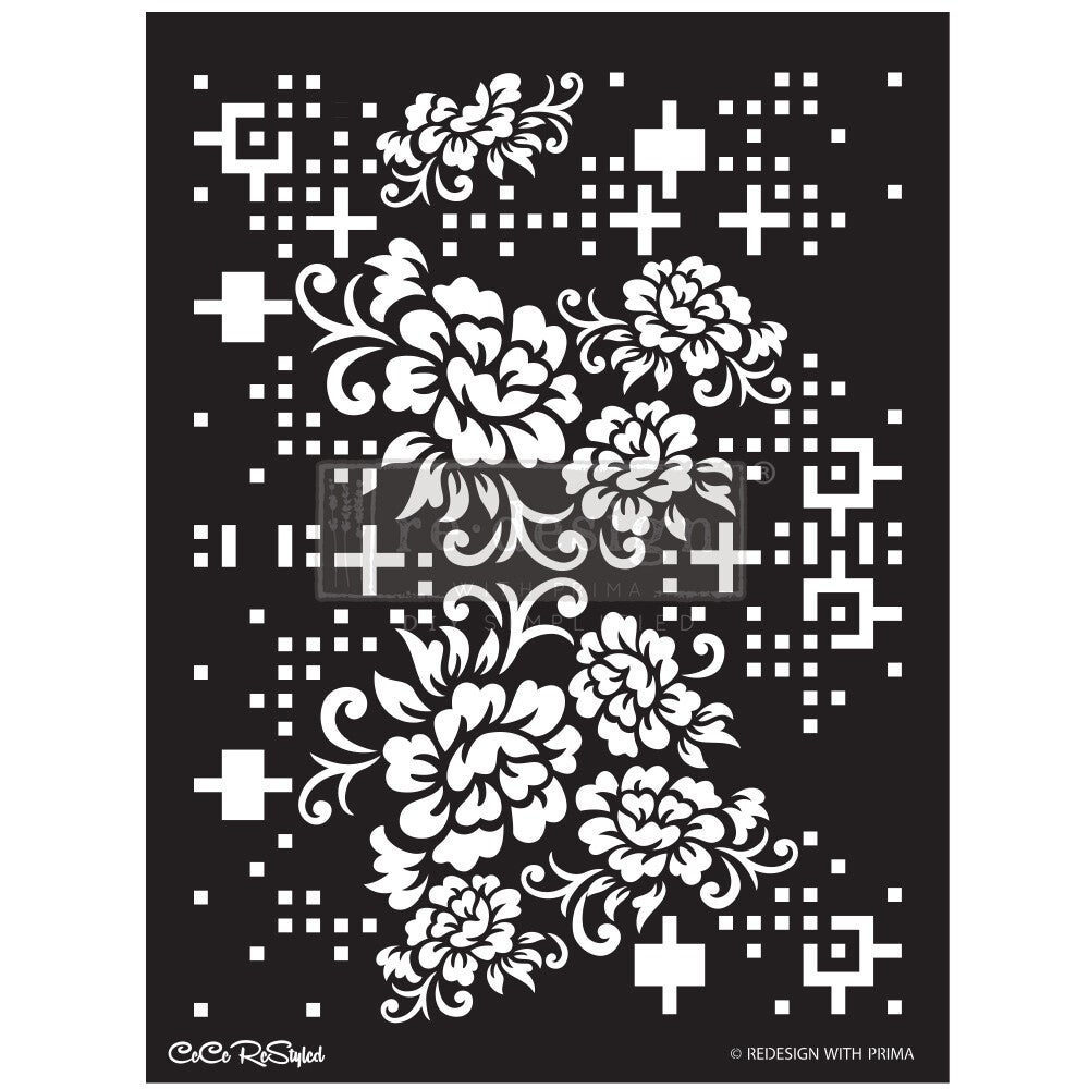 Redesign Decor Stencil - Floral Matrix