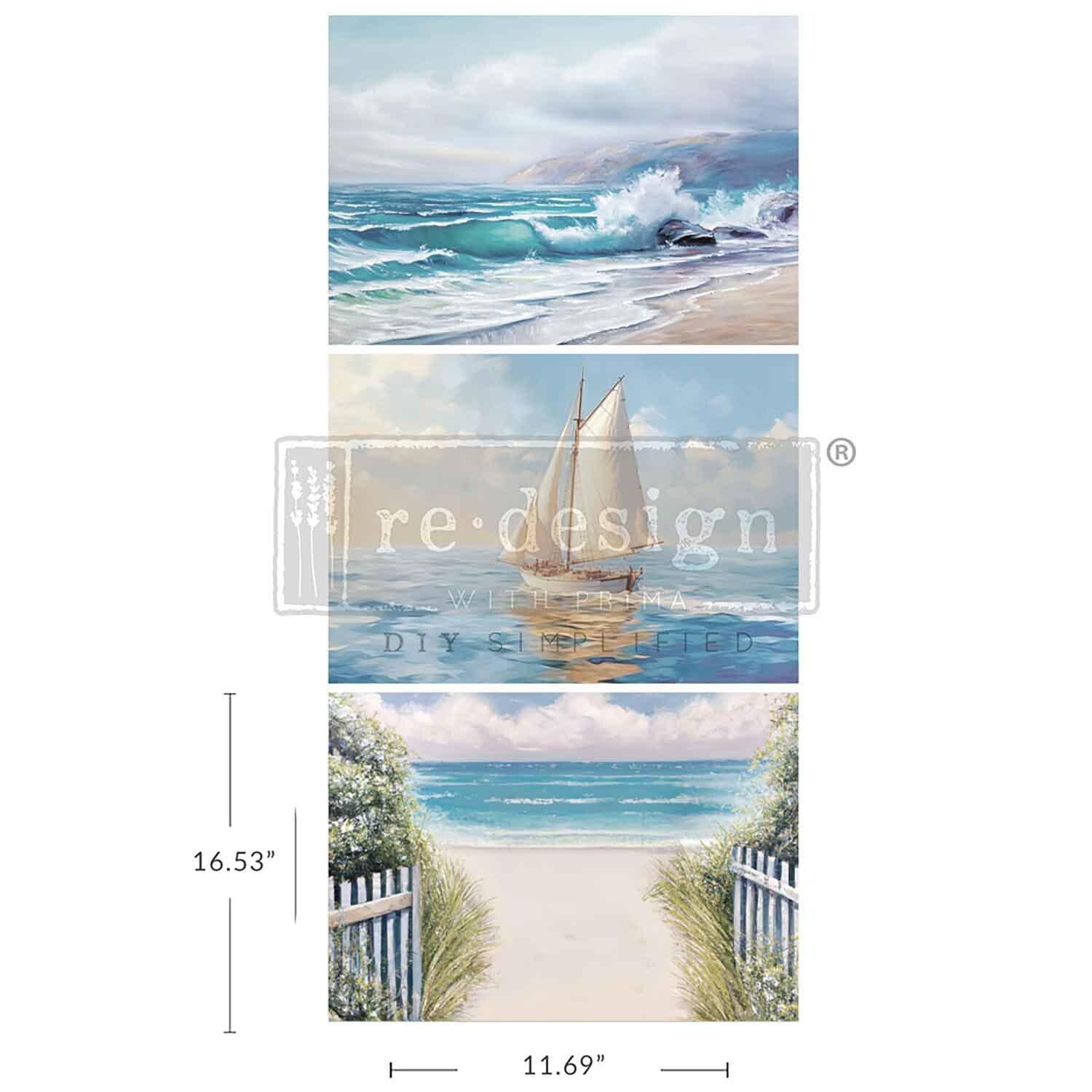 Decoupage papier - Redesign Decoupage Fiber Paper set A3 - Seascape Melody