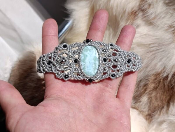 ✨Pedido personalizado Margot. Brazalete con Larimar