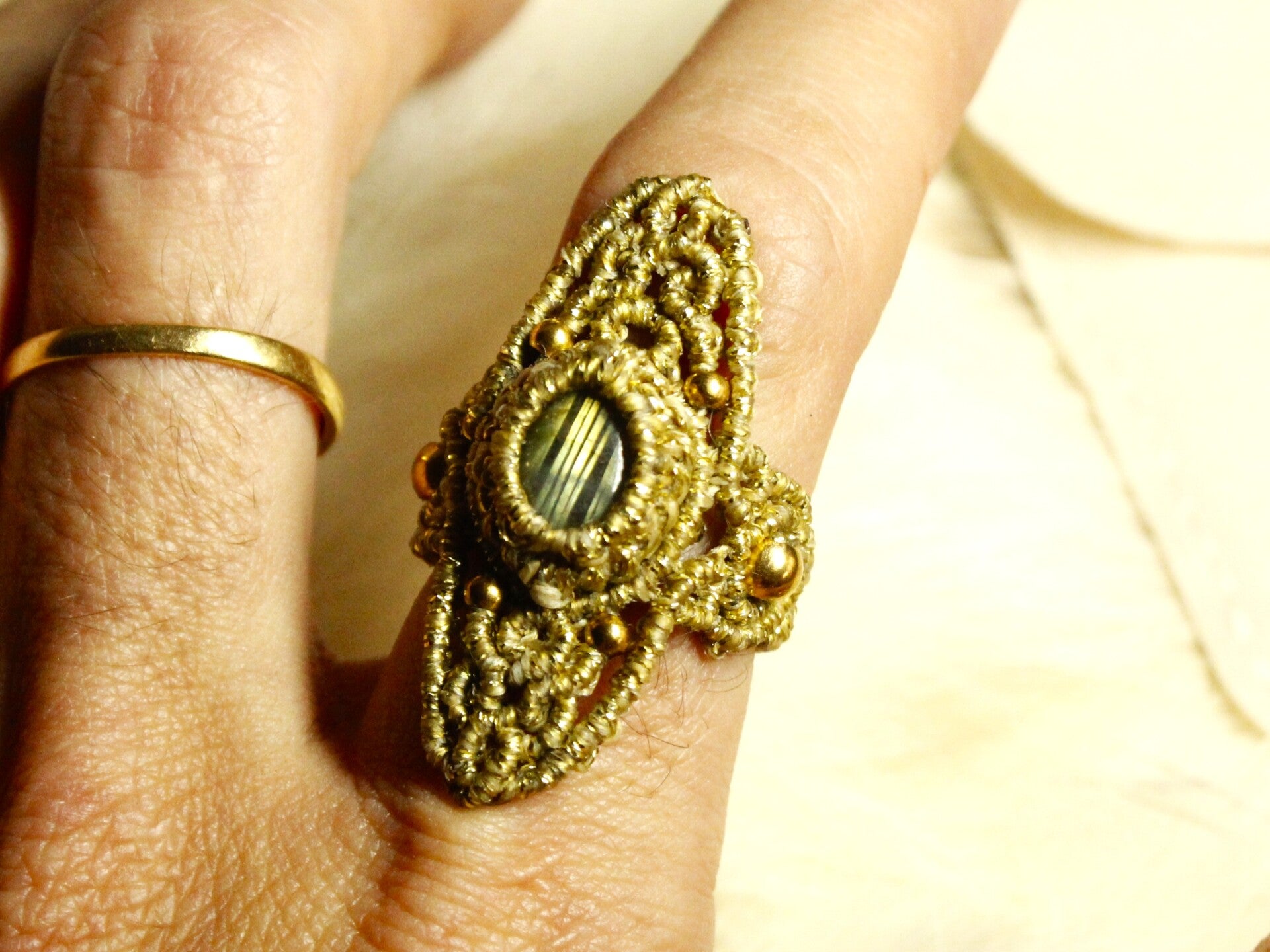 ✨Pedido personalizado Dori. Anillo a medida con Labradorita.
