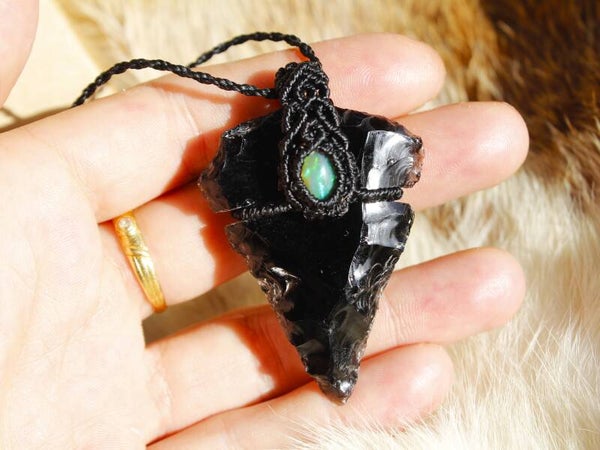 ✨Pedido personalizado Francesca. Flecha Obsidiana negra y Ópalo etíope