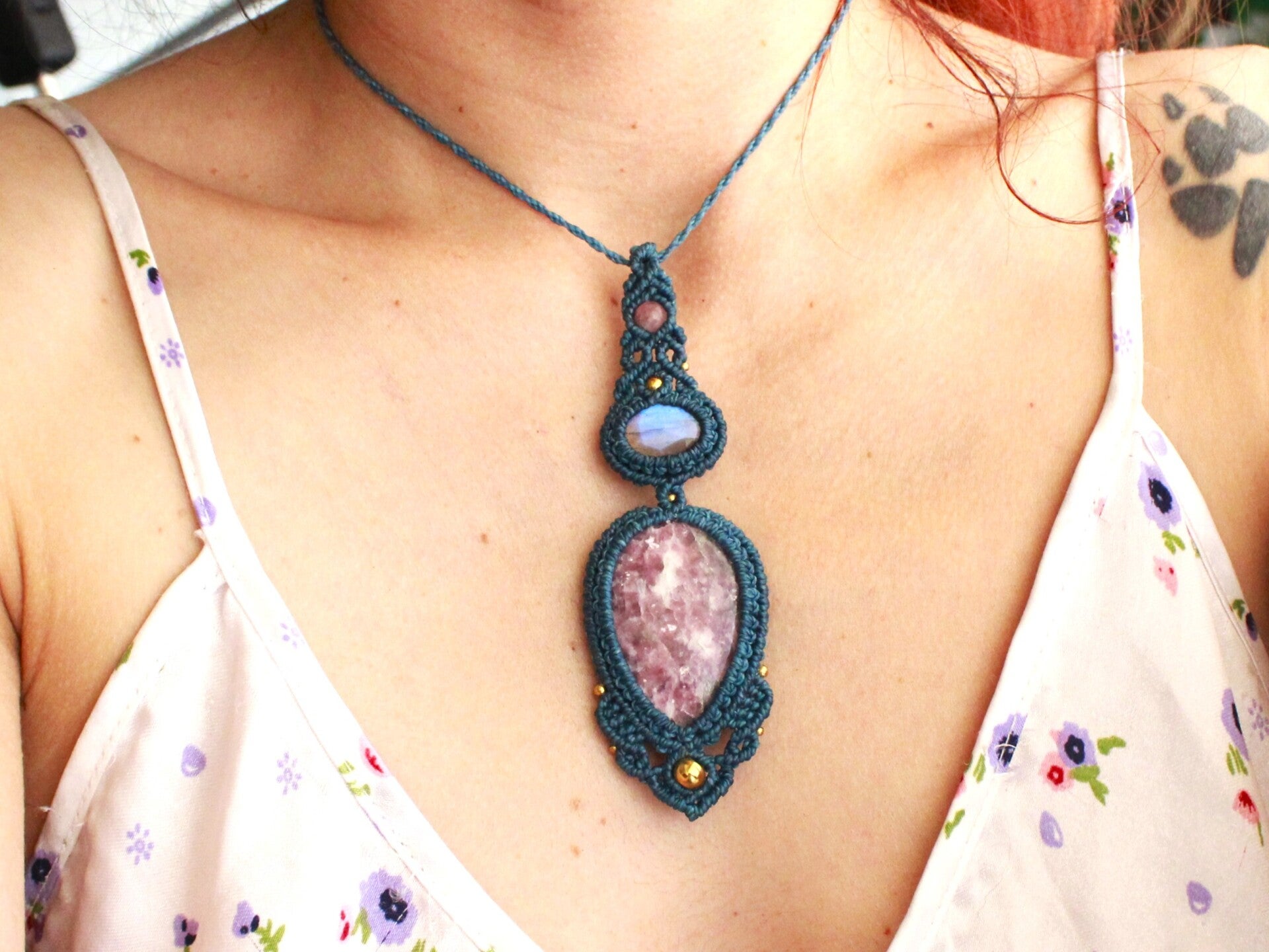 ✨Pedido personalizado Dori - Lepidolita, Labradorita facetada y Turmalina rosa