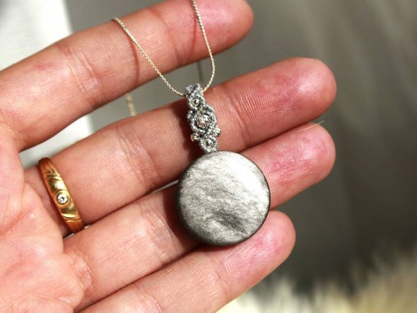 Colgante con Obsidiana Plateada. Plata de Ley
