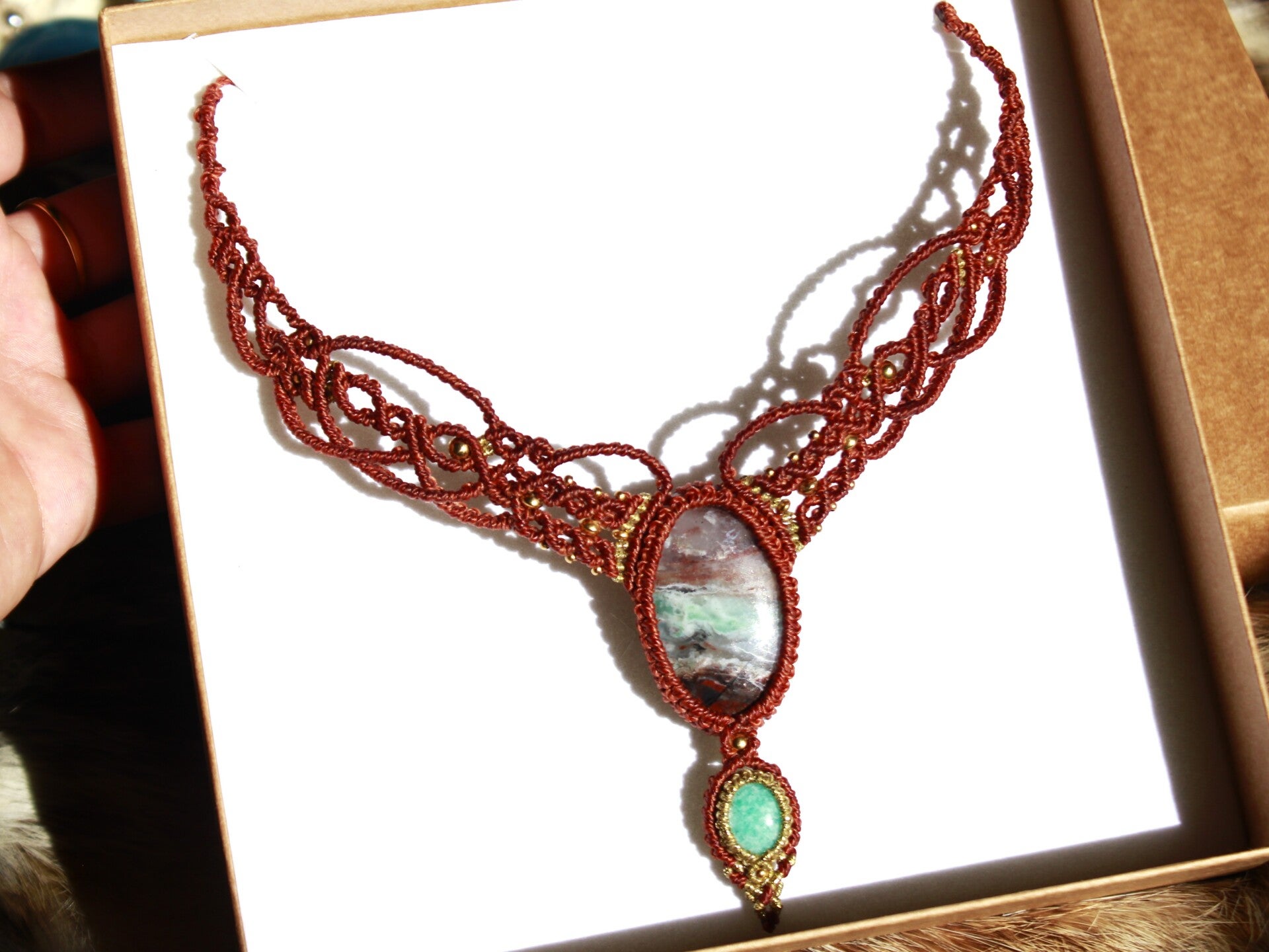 Gargantilla o collar ''Sea Vibes'' con Aquaprase y Amazonita.