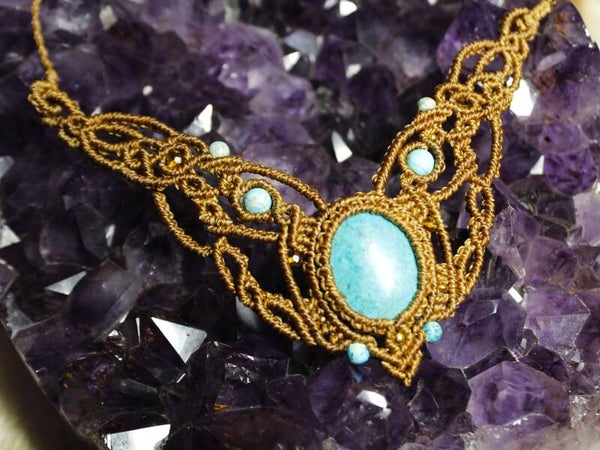 Collar ''Butterfly'' con Crisocola azul y Turquesas