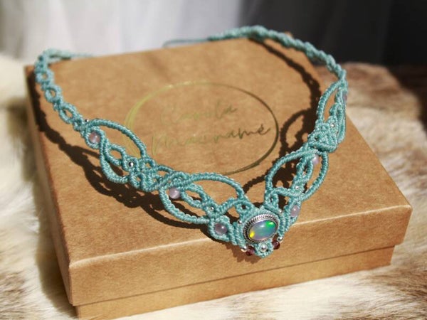 ✨Pedido personalizado Andrea. Ópalo de fuego etíope y Cuarzo rosa. Plata de Ley