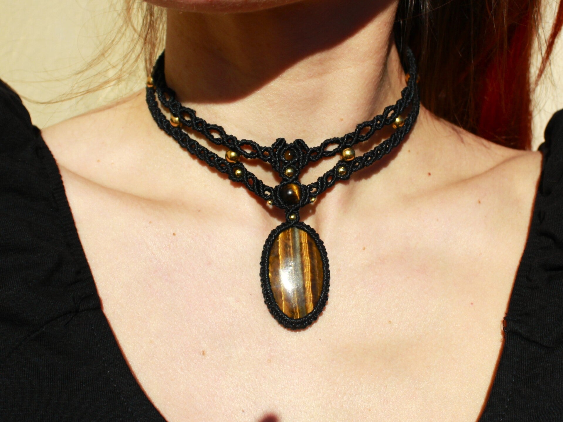 Gargantilla doble con Ojo de Tigre