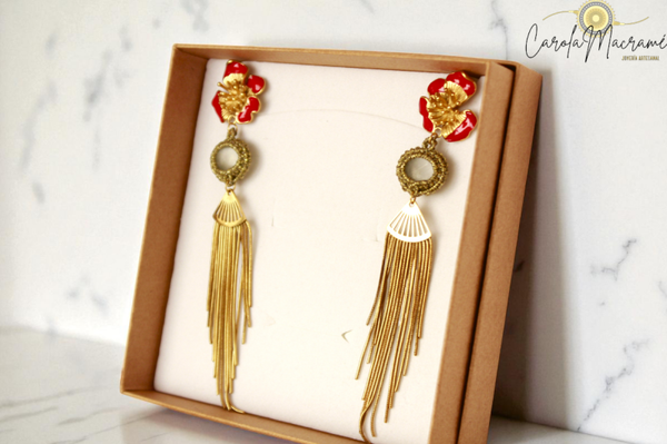 Pendientes Hibiscus con Selenitas